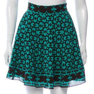 Anna Sui Green Geometric Print Flowy Skirt 8